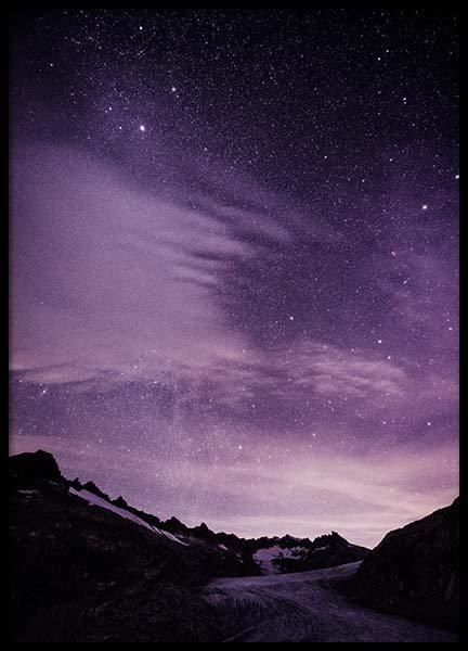 Purple Night Sky Plakat i gruppen Plakater / Naturmotiv hos Desenio AB (10046)