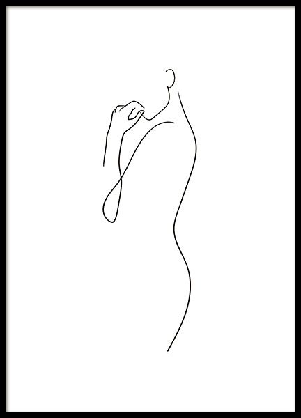 Curve Line Art Plakat i gruppen Plakater / Svarthvitt hos Desenio AB (10837)