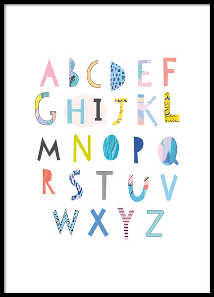 Papercut Alphabet Plakat i gruppen Plakater / Barneplakater hos Desenio AB (11379)