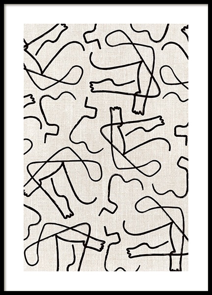 Texture Line Bodies Plakat i gruppen Plakater / Kunstmotiv hos Desenio AB (11427)