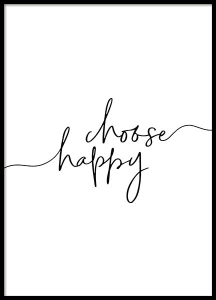 Choose Happy Plakat i gruppen Plakater / Tekstplakater hos Desenio AB (11652)