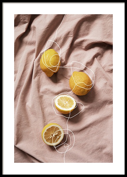 Lemons on Linen Plakat i gruppen Plakater / Kjøkkenplakater hos Desenio AB (12814)
