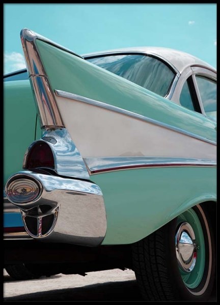 Mint Blue Car Plakat i gruppen Plakater / Fotokunst hos Desenio AB (2444)