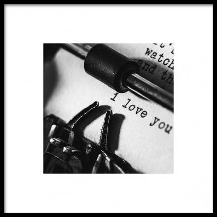I Love You Typewriter Plakat i gruppen Plakater / Svarthvitt hos Desenio AB (3334)