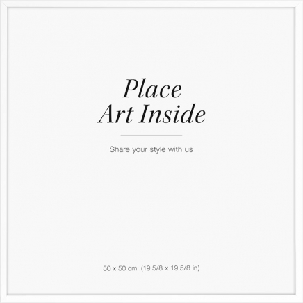 Hvit ramme, 50x50