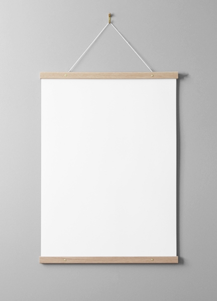 Plakat hanger eik 51 cm, skrufeste
