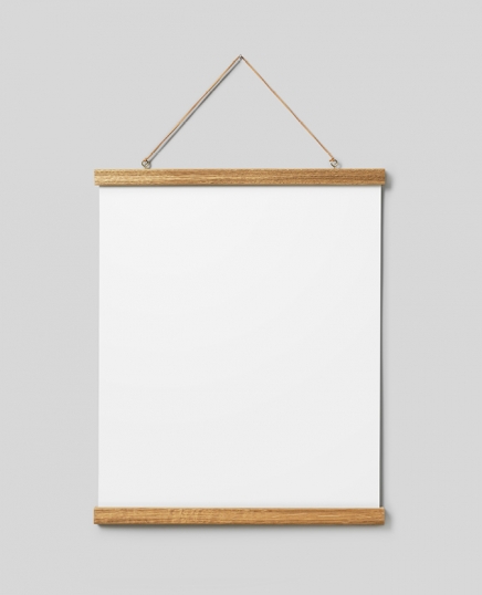 Plakat hanger eik 41 cm, magnetfeste