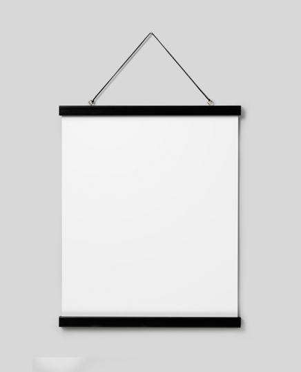 Plakat hanger svart 41 cm, magnetfeste