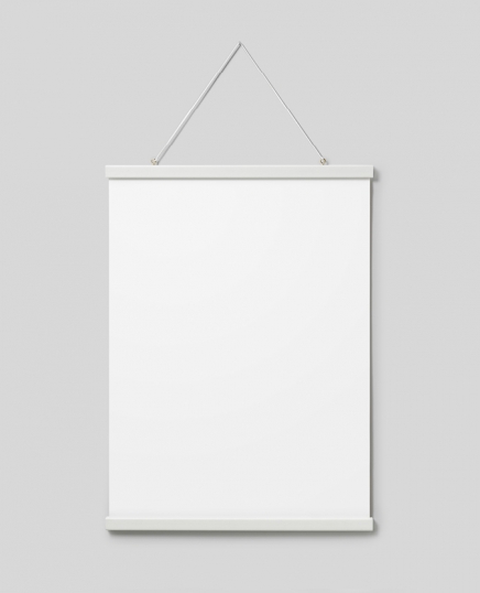 Plakat hanger hvid 51 cm, magnetfeste
