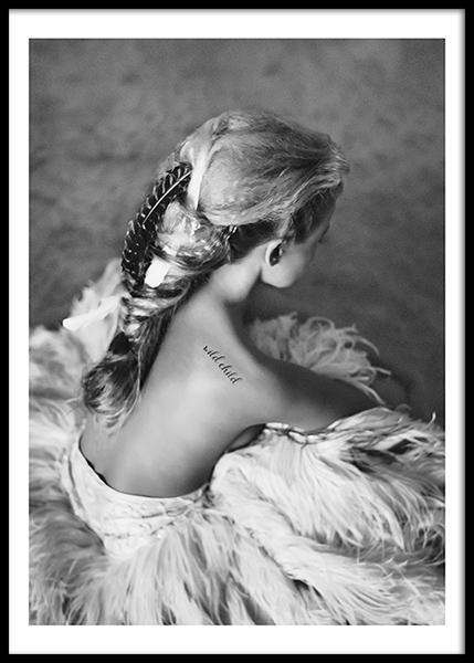 Love Warriors Wild Child Plakat i gruppen Plakater / Svarthvitt hos Desenio AB (Pre5207)