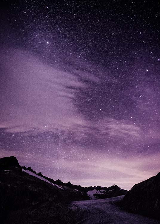Purple Night Sky Plakat