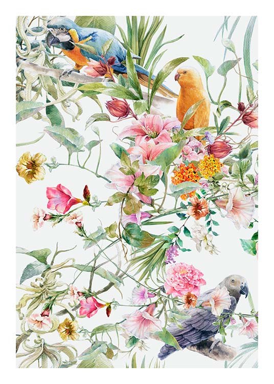 Bird Pattern No1 Plakat / Kunstmotiv hos Desenio AB (10076)