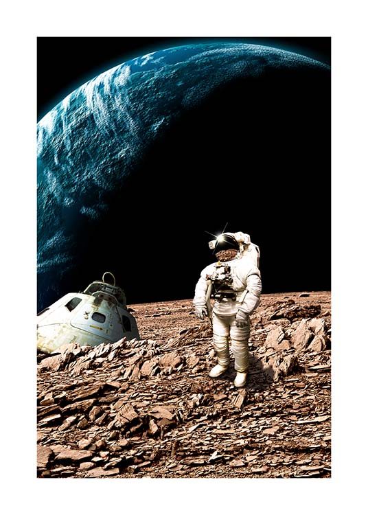 Astronaut On Moon Plakat / Barneplakater hos Desenio AB (10117)