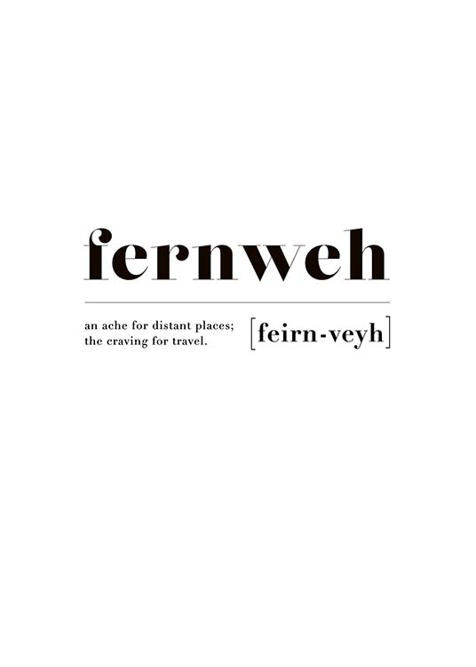 Fernweh Plakat / Tekstplakater hos Desenio AB (10376)