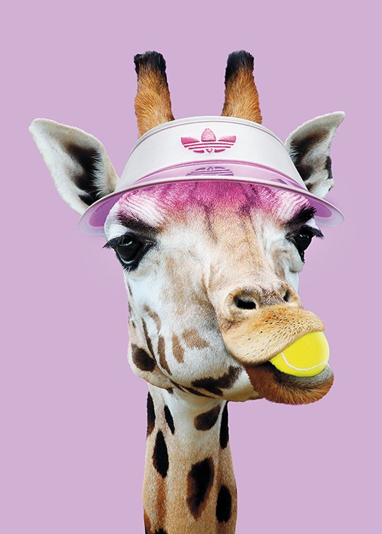 Tennis Giraffe Plakat