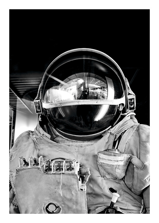 Black and White Astronaut Plakat / Svarthvitt hos Desenio AB (11166)