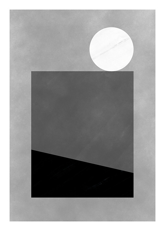 Black & White Shapes No1 Plakat / Svarthvitt hos Desenio AB (11228)
