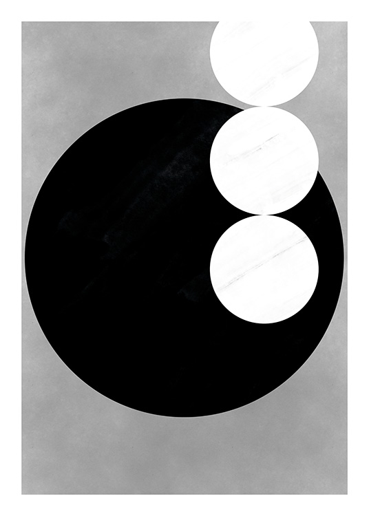 Black & White Shapes No3 Plakat / Svarthvitt hos Desenio AB (11230)