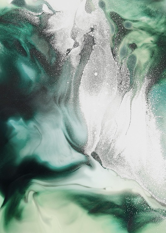Abstract Green Painting Plakat / Kunstmotiv hos Desenio AB (11264)