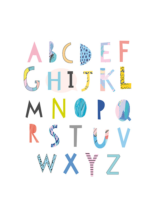 Papercut Alphabet Plakat