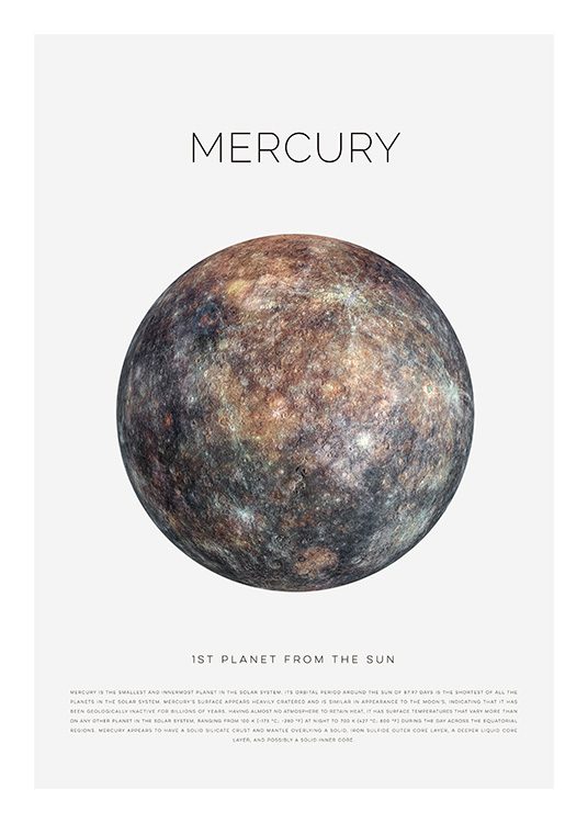 Planet Mercury Plakat / Barneplakater hos Desenio AB (11439)
