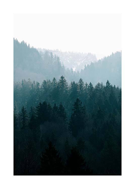 Deep Foggy Forest Plakat / Naturmotiv hos Desenio AB (11630)