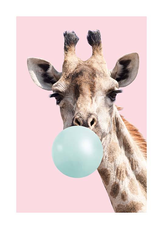 Bubblegum Giraffe Plakat