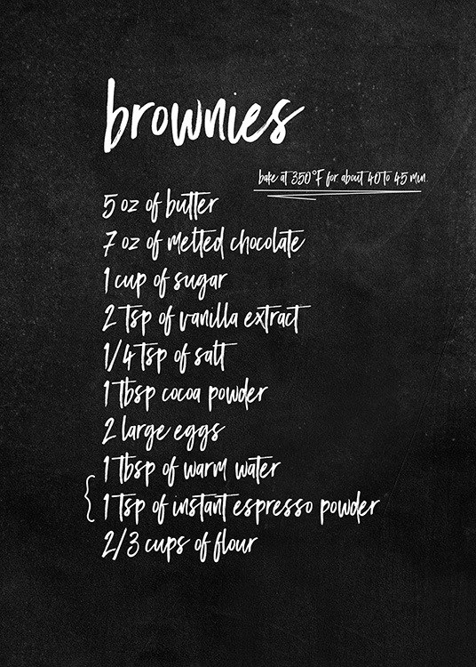 Brownie Recipe Plakat
