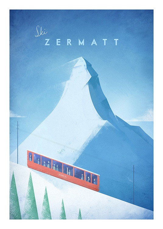 Ski Zermatt Plakat / Henry Rivers hos Desenio AB (11985)