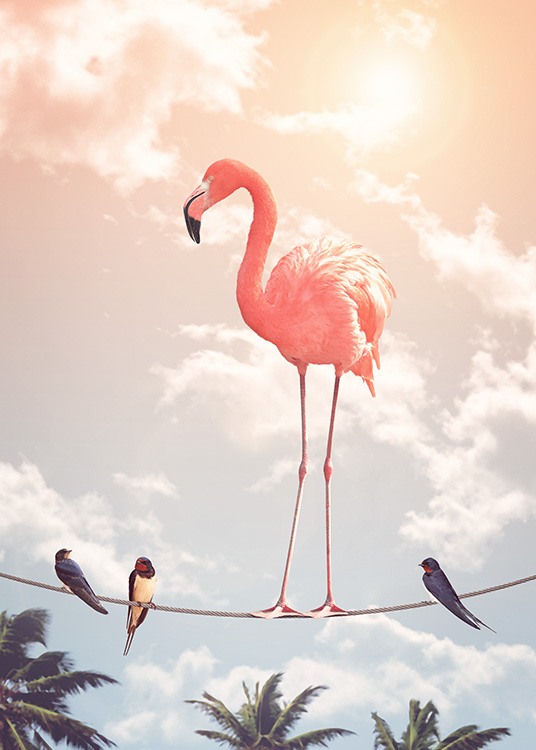Flamingo and Friends Plakat