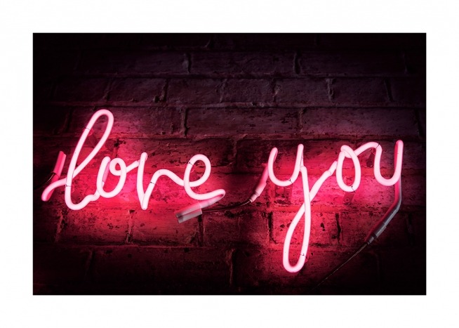 Love You Neon Plakat / Tekstplakater hos Desenio AB (12439)
