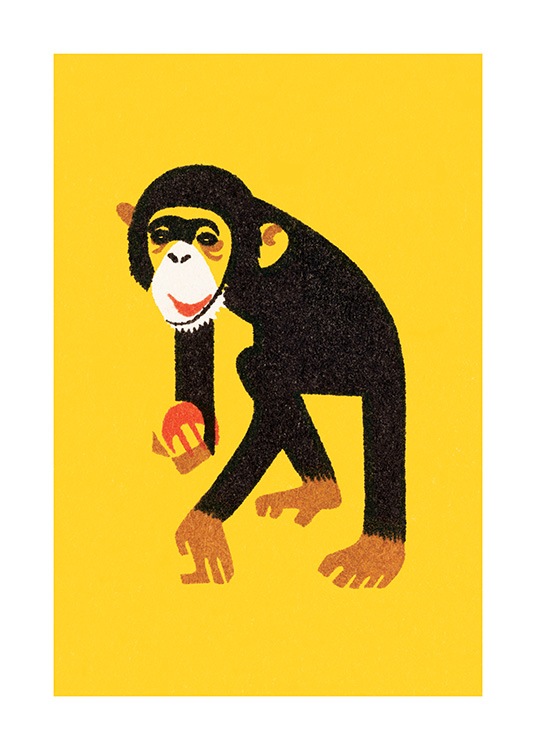 Vintage Monkey Plakat / Barneplakater hos Desenio AB (12468)