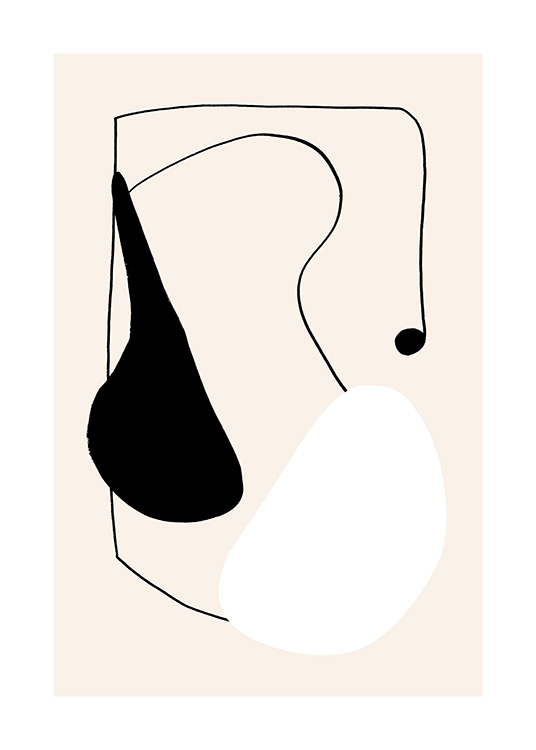 Abstract Ink Lines Plakat / Kunstmotiv hos Desenio AB (12518)