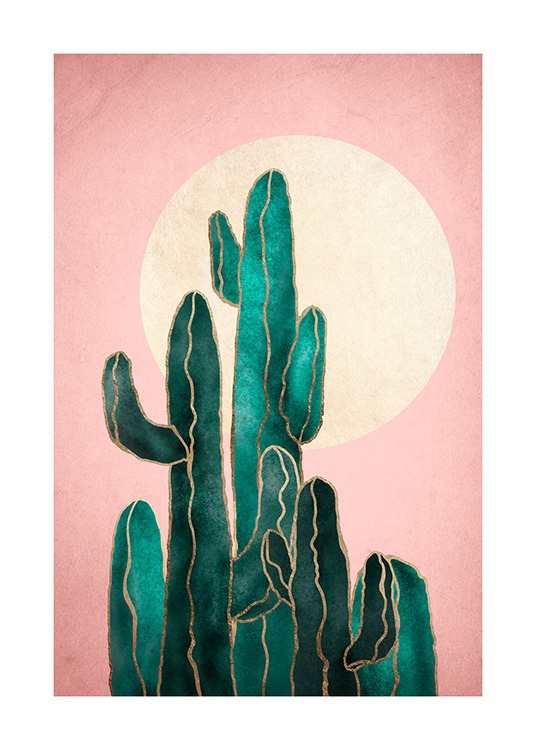 Pink Sky Cactus Plakat