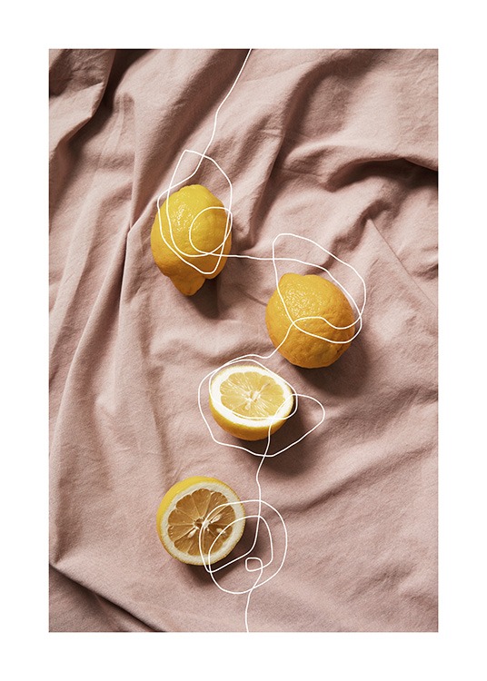 Lemons on Linen Plakat