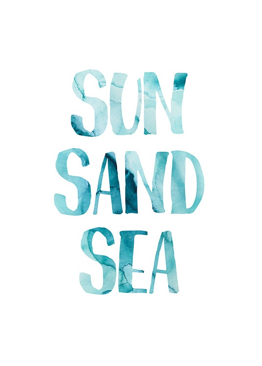 Sun Sand Sea Plakat / Tekstplakater hos Desenio AB (12834)