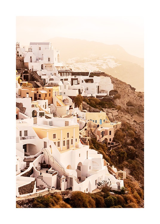 Santorini Village Plakat / Fotokunst hos Desenio AB (12929)