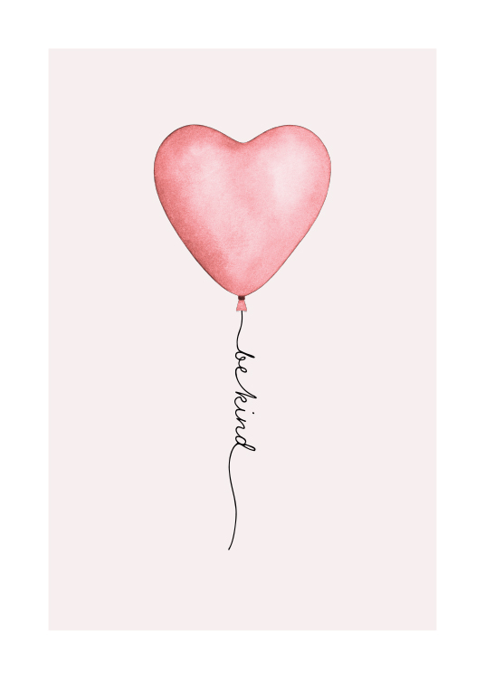  - Illustrasjon med grå bakgrunn bak en rosa hjerteformet ballong 