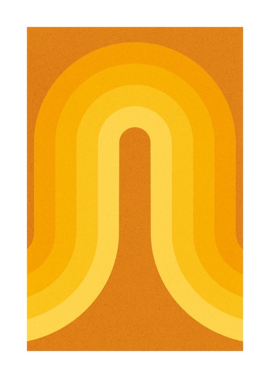 – Plakat av en illustrert regnbue i oransje