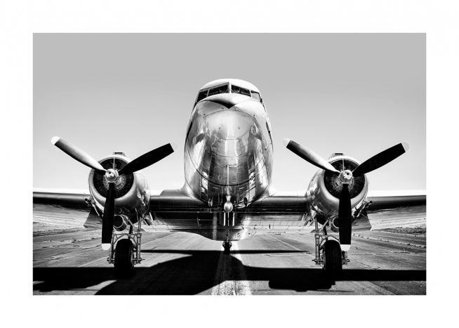Vintage Airplane Plakat / Svart hvitt bilder hos Desenio AB (13630)