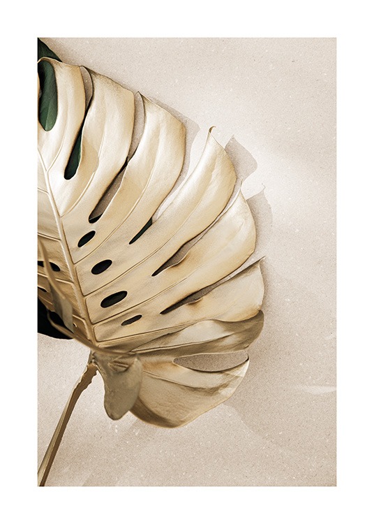 Gold Monstera No3 Plakat