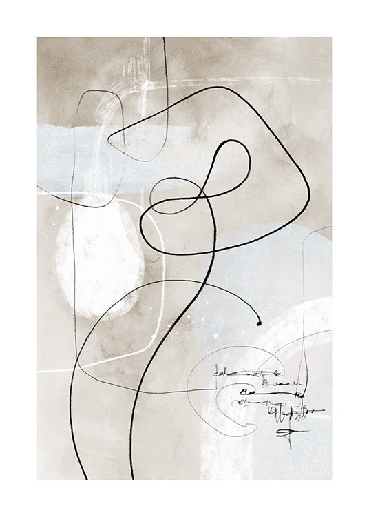 Soft Abstract Lines No1 Plakat