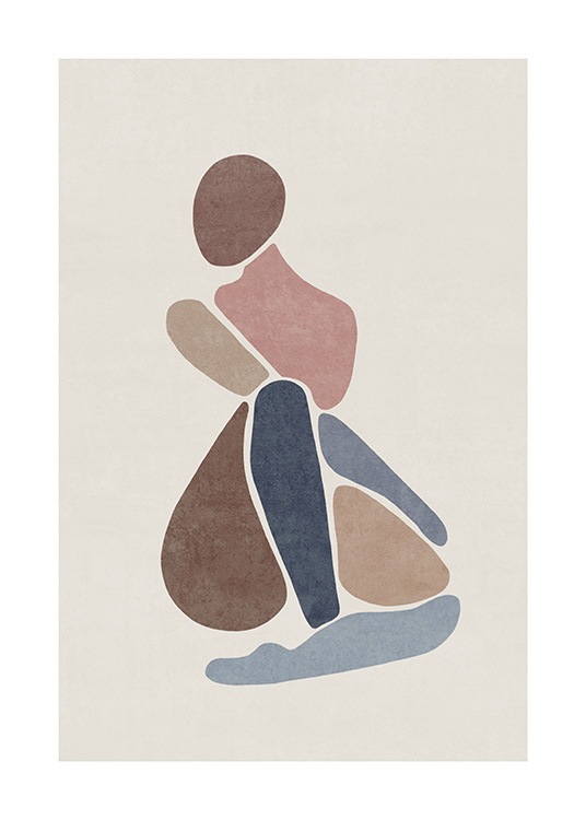 Female Color Blocks No1 Plakat / Illustrasjoner hos Desenio AB (13797)