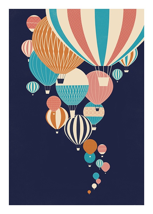 Balloons in the Sky Plakat / Barn hos Desenio AB (13925)