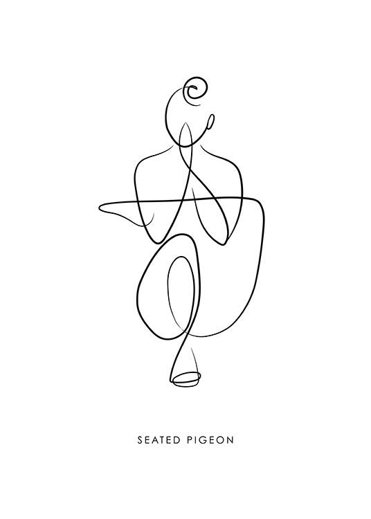 – Illustrasjon av en kvinne i en yogaposisjon