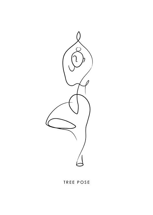 – Illustrasjon av en kvinne som driver med yoga