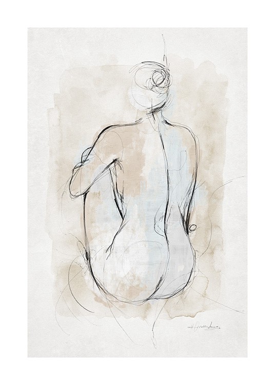 Abstract Body Sketch No1 Plakat