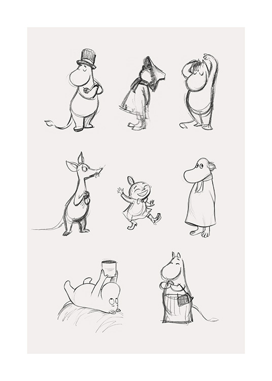 Moomin Characters No1 Plakat