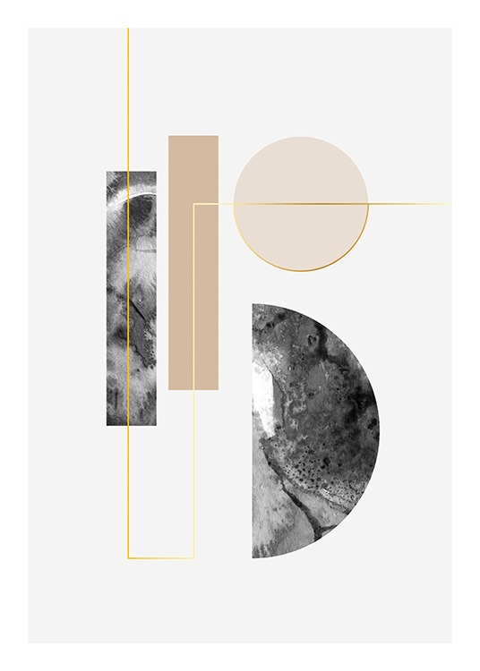 Geometrics and Golden Lines Plakat
