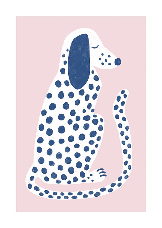 Pink and Blue Dalmatian Plakat